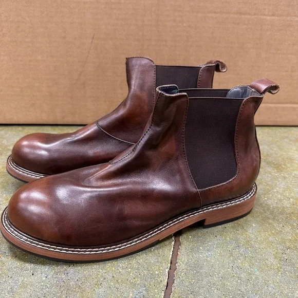 Men's Brown Leather Chelsea Boots - Picture 1 of 6